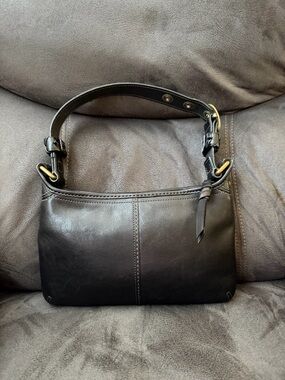 COACH Y2K Vintage Bleecker Laced Small Hobo Black Leather Shoulder Bag